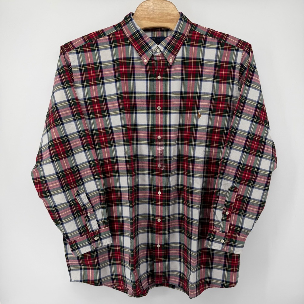 Polo Ralph Lauren Shirt Mens 3XB Multi Plaid Classic Fit Button Down Cotton Pony